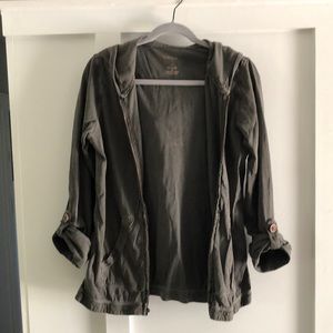 Olive Drab Cotton Hoodie